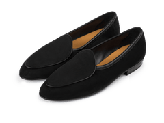 Sagan Rubber Loafers in Obsidian Black Asteria Suede