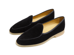 Stride Loafers in Black Glove Suede Natural Sole