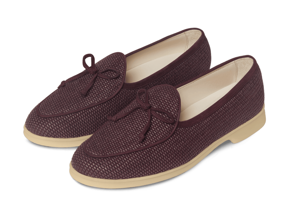 Stride String Loafers in Mauveine Purple Raffia with Natural Sole