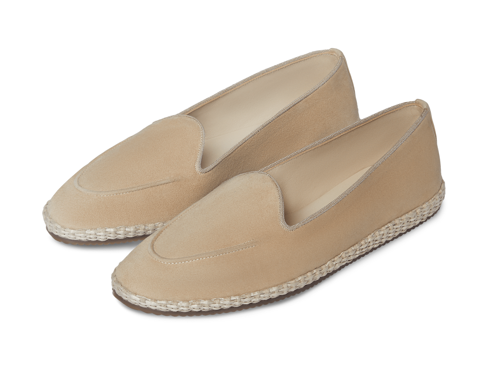 Calvi Espadrilles in Mastic Beige Luxe Suede and Gros Grain