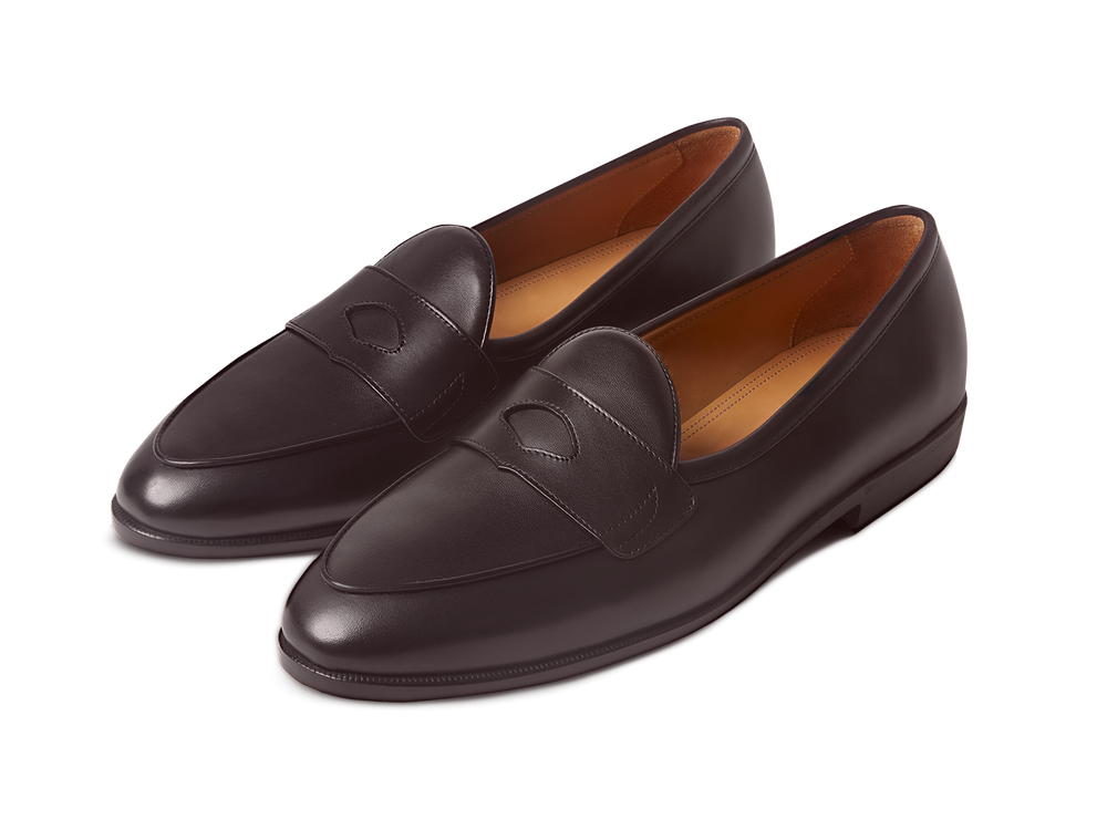 Grand Fleurus Penny Loafers in Dark Brown Noble Calf