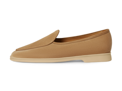 Stride Loafers in Caramel Glove Suede with Natural Sole