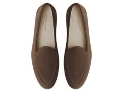 Stride Loafers in Deep Taupe Glove Suede Natural Sole