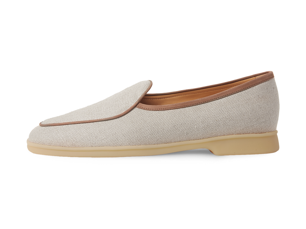 Stride Loafers in Vachette Linen with Natural Sole