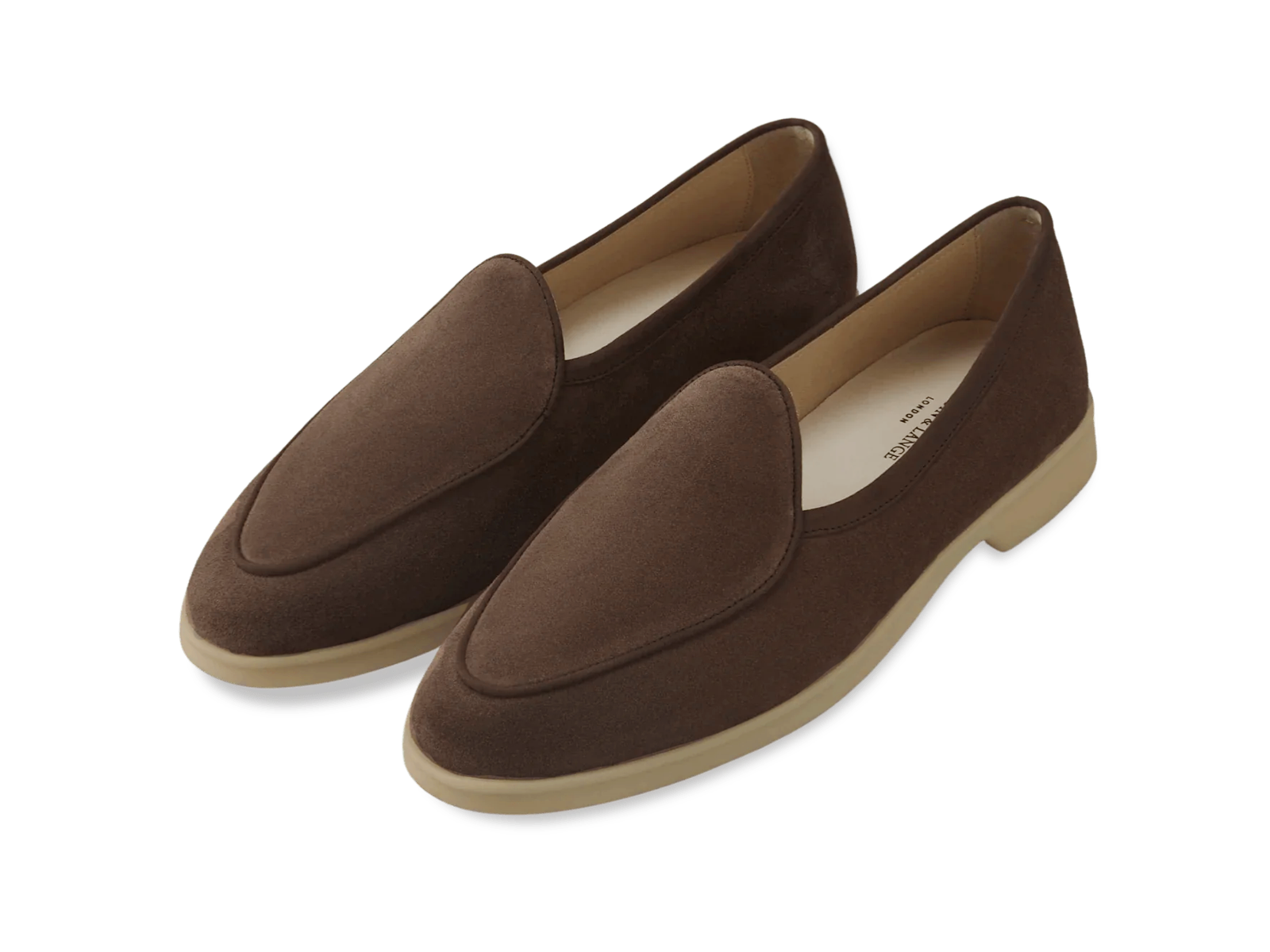 Stride Loafers in Deep Taupe Glove Suede Natural Sole