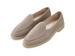 Stride Loafers in Sandy Grey Glove Suede Natural Sole
