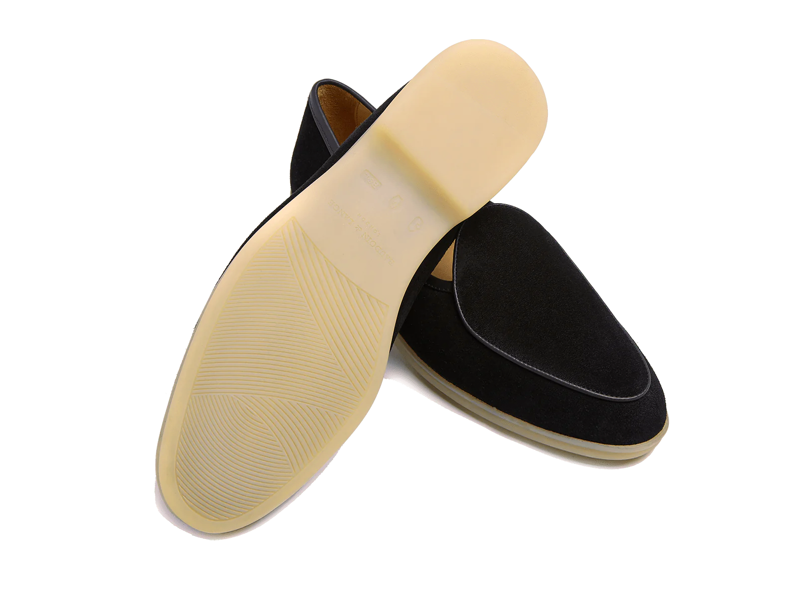 Stride Loafers in Black Glove Suede Natural Sole