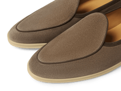 Stride Loafers in Fiji Grey Glove Suede with Natural Sole