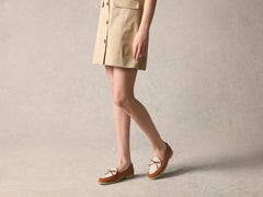 Stride String Loafers in Casaque Glove Suede and Linen Merlinen