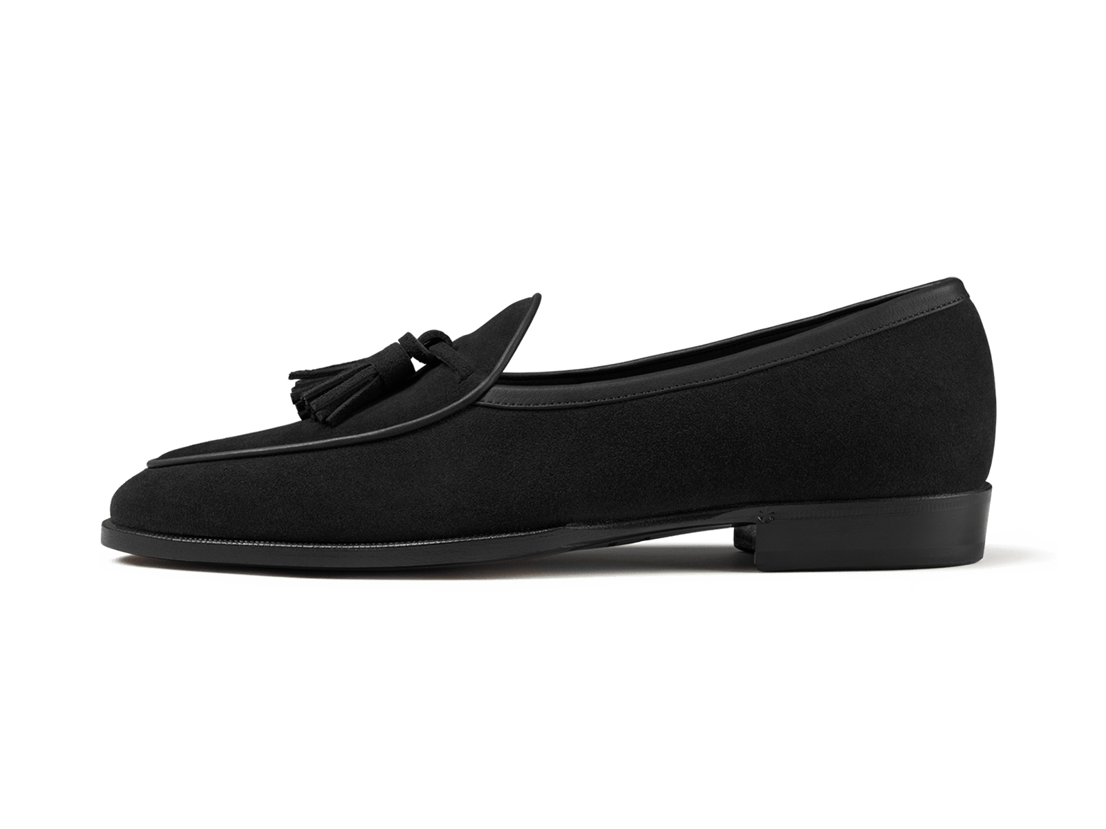 Grand Seine Tassel Loafers in Black Noble Suede